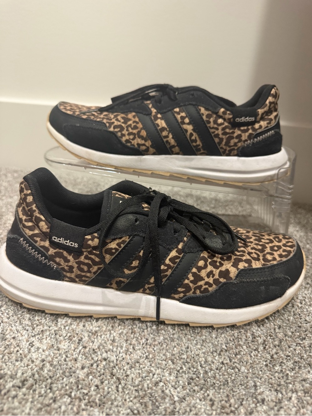 adidas Women's Leopard Print Sneakers in Brown and Black